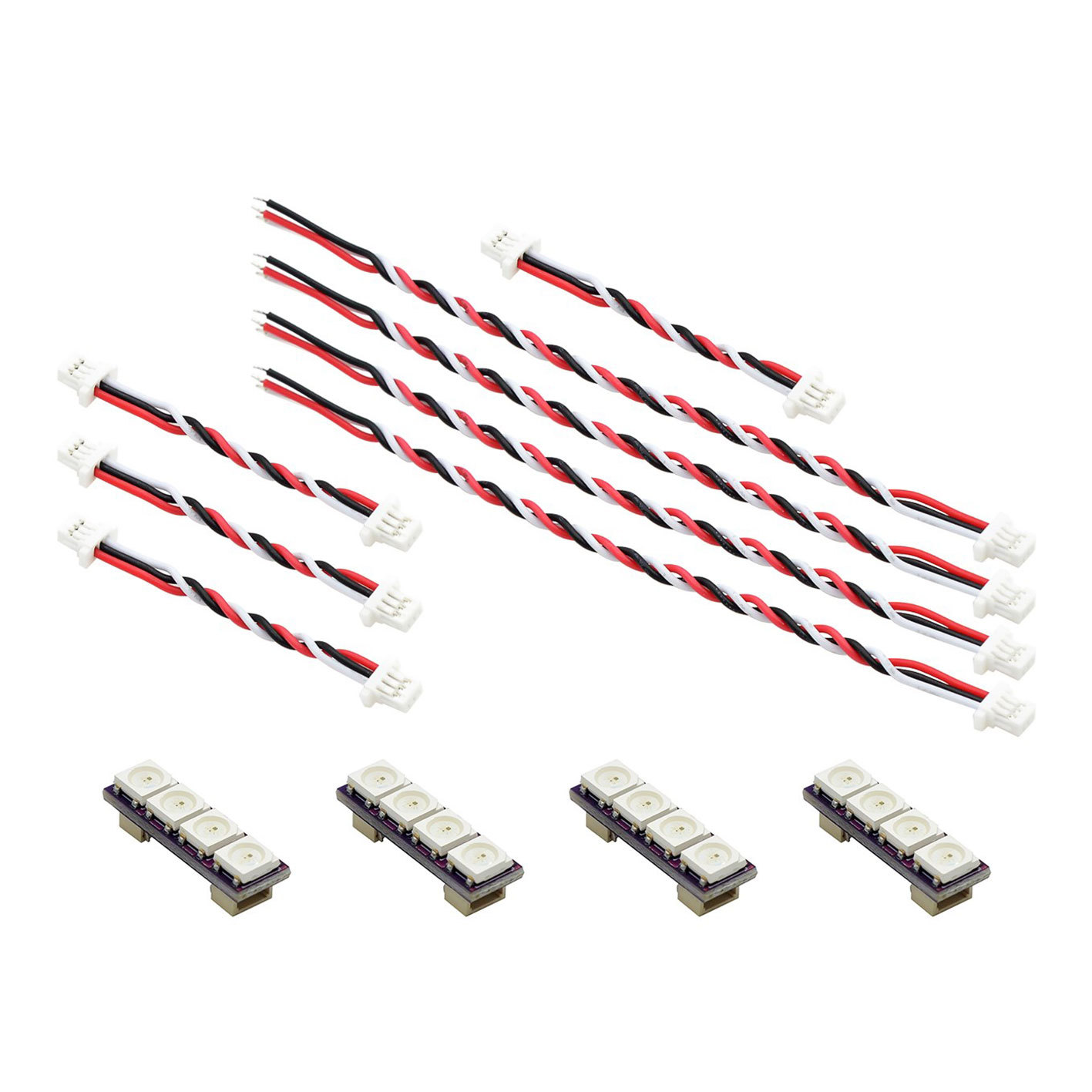 5V LED 低电流 高亮度 可编程 F3 F4 WS2812灯带 穿越机尾灯板4只