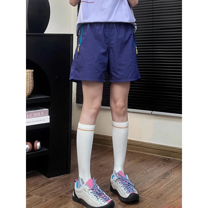 Purple Ice Silk Quick-Dry Shorts for Women, Summer Thin Mountain-Style Outdoor Sports Pants, Badminton Cycling Shorts