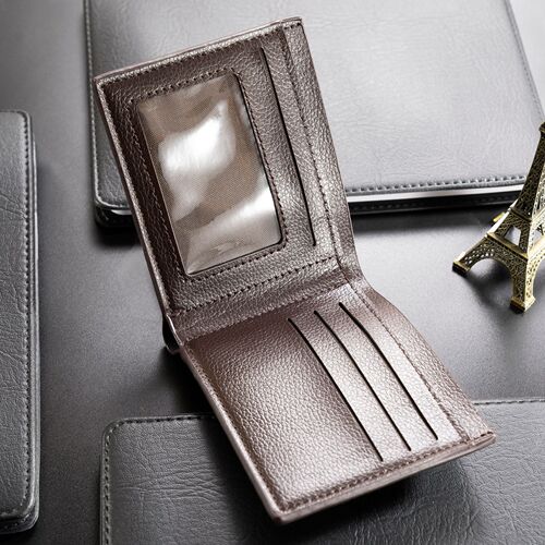 Best-selling foreign trade lead generation men's short soft leather wallet PU leather for young men and students, cross-border supply source