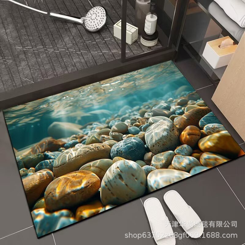 オーシャンストーン珪藻泥フロアマット浴室吸水速乾フットマットトイレドア汚れ防止と耐摩耗性フロアマット卸売|undefined