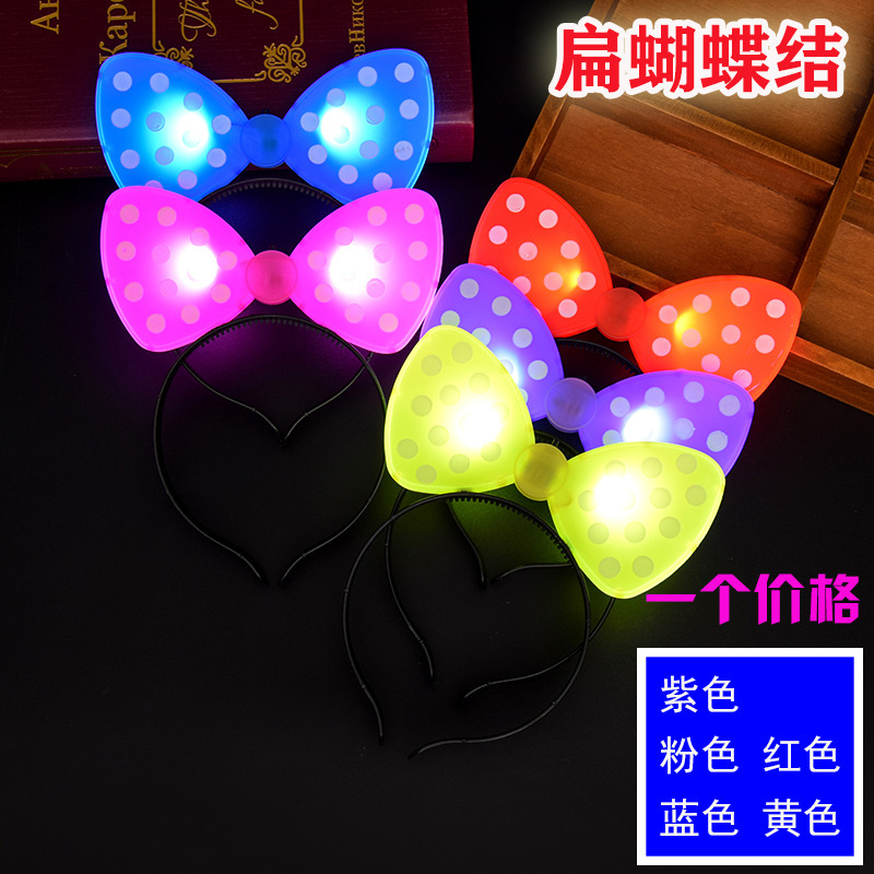 Concierto de apoyo accesorios luminosos toque de cabeza corn de ciervo corn de buey corn de cabello bandas de lámpara orejas de conejo corona al por mayor
