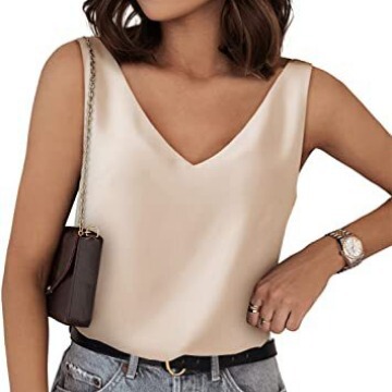 2025 Amazon's Popular V Neck Deep V Silk Summer Satin Sleeveless Shirt Base Halter Top 2025 Amazon's Popular V Neck Deep V Silk Summer Satin Sleeveless Shirt Base Halter Top