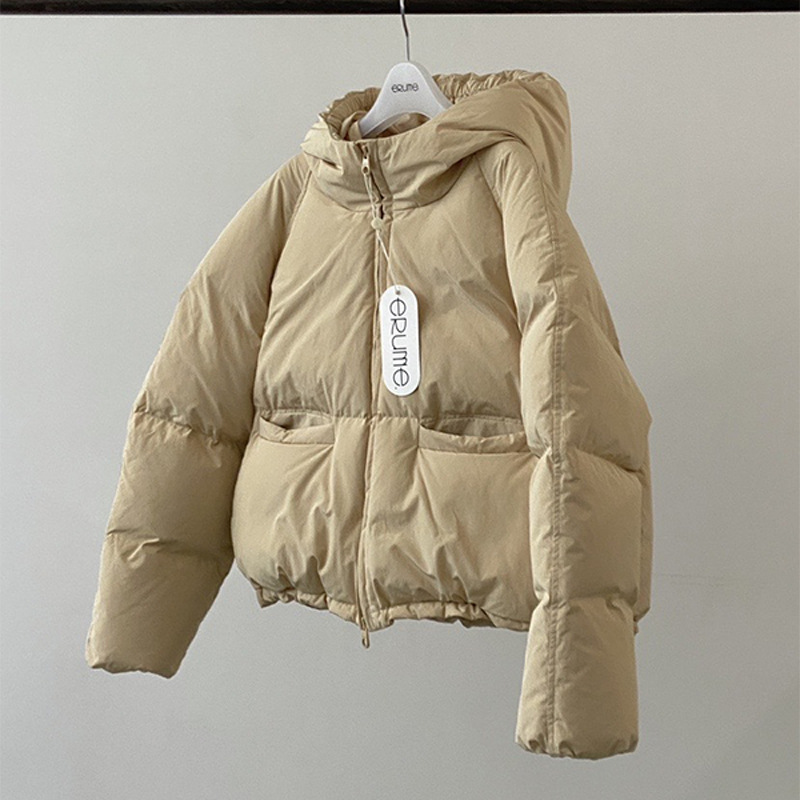2023 winter new South Korea Dongdaemun loose thin candy color bread coat white duck down jacket