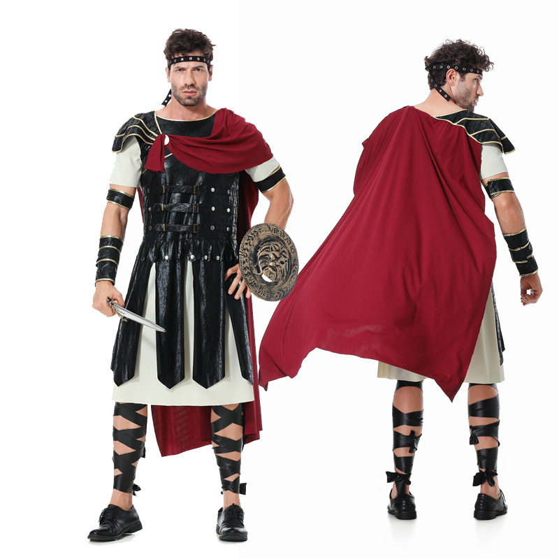 in stock New Halloween Roman Warrior Cosplay Stage Performance Costume Spartan Warrior Party Costume
