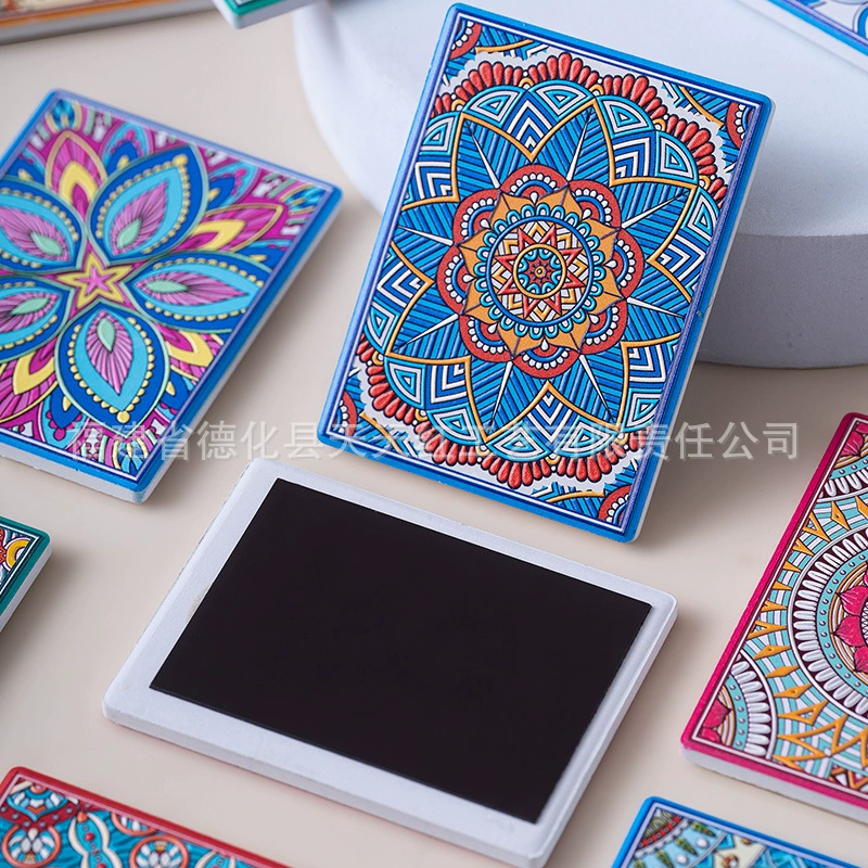  Ceramic refrigerator magnet mandala cross-border national cultural tourism scenic spots 3D relief design and production