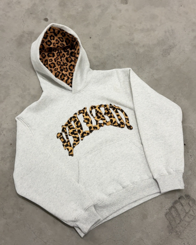 ヨーロッパとアメリカのy2kヒョウ柄文字刺繍ストリートカジュアルパンツ、男性と女性用、多用途のフード付きスウェットシャツ、スウェットパンツ、ショートパンツスーツ|undefined