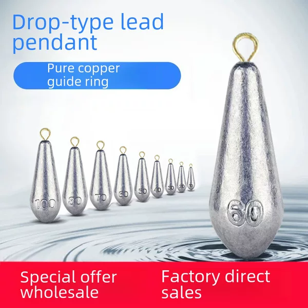 Sea Fishing Lead Sinker with Smooth Copper Ring, Anti-Snagging, for Long-Distance Casting, Suitable for Sea Fishing and Hook Rigs