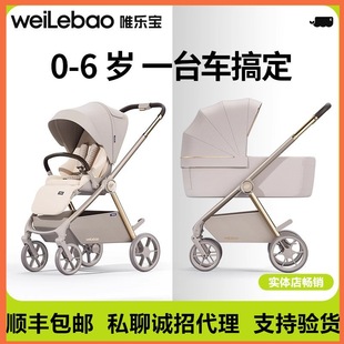 Weilebao Whale Spirit Baby Stroller, Foldable, Can Sit and Lie Down, Two-Way High-View Baby Stroller, High-View Stroller for Children