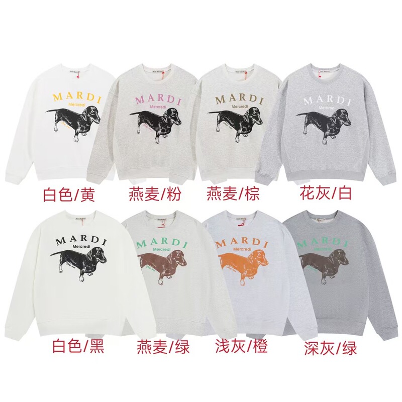 25ss秋冬新款潮牌韩国Mardi金高银同款小雏菊印花腊肠狗圆领卫衣|undefined