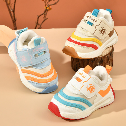 学步鞋男宝宝0-1-3岁2秋冬婴幼儿鞋子女宝宝软底防滑加绒加厚棉鞋