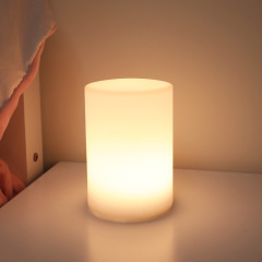 クロスボーダー卸売り乾電池円柱小夜灯寝室睡眠灯ベッドサイド装飾灯リモコン定時シンプル電気スタンド