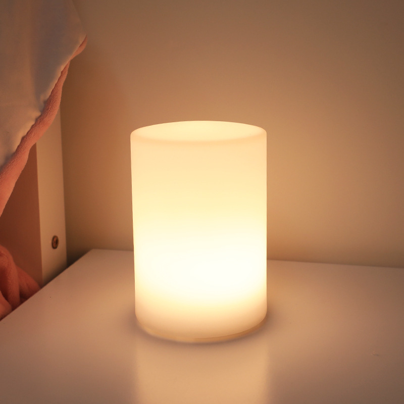 Cross-border wholesale dry battery cylindrical night light bedroom sleep light bedside decorative light remote control timing simple table lamp Cross-border wholesale dry battery cylindrical night light bedroom sleep light bedside decorative light remote control timing simple table lamp