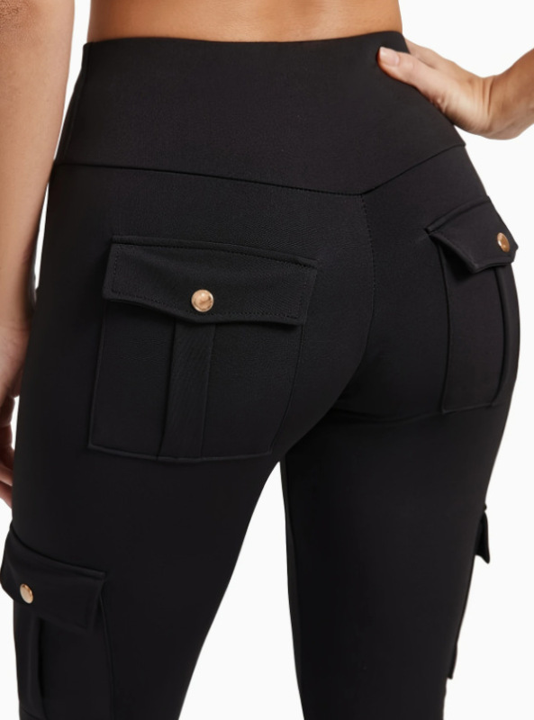 Amazonクロスボーダー女性用ニットオーバーオールウエストハイウエスト卸売女性用パンツ外国貿易黒高弾性ポケットカジュアル|undefined