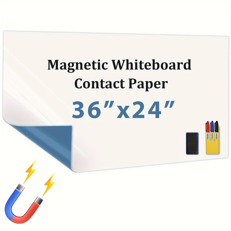 Magnetic Whiteboard Wall Film Paper Can Be Written on Repeatedly, Dry-Erase Whiteboard Stickers for Office and Teaching, Magnetic Soft Whiteboard