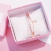Golden gold bracelet, box, pink gold