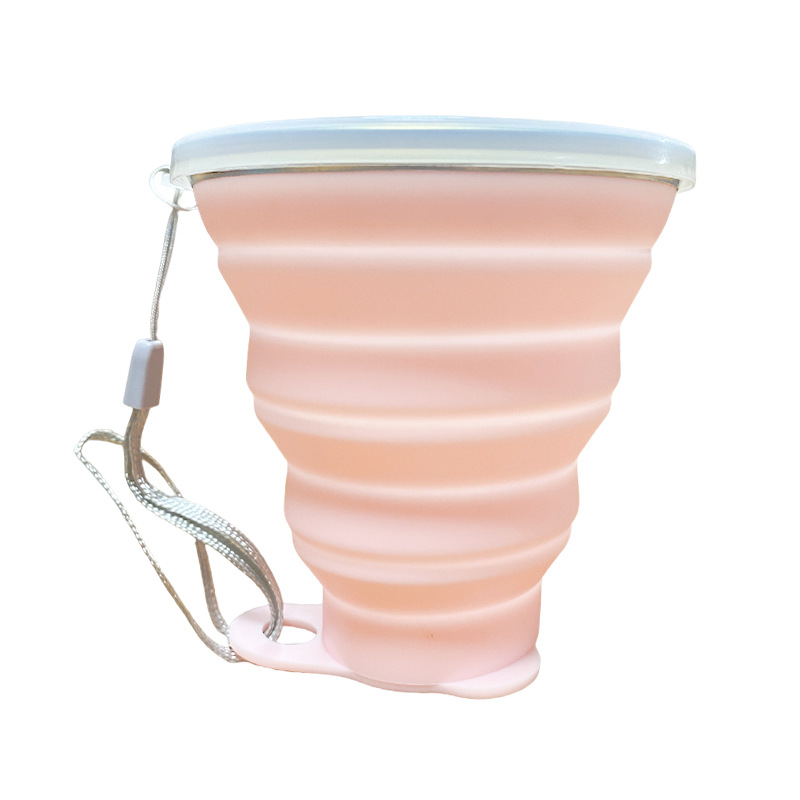 Taza plegable portátil de silicona alimentaria, ideal para camping, viaje o cepillado, fabricante con stock al por mayor