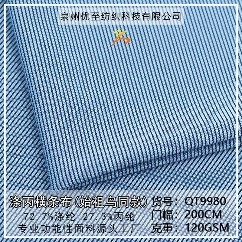 Polyester C Horizontal Strip Fabric Archaeopteryx Same Horizontal Guide Wet Lightweight Fabric Outdoor T-shirt Running Quick-drying Fabric