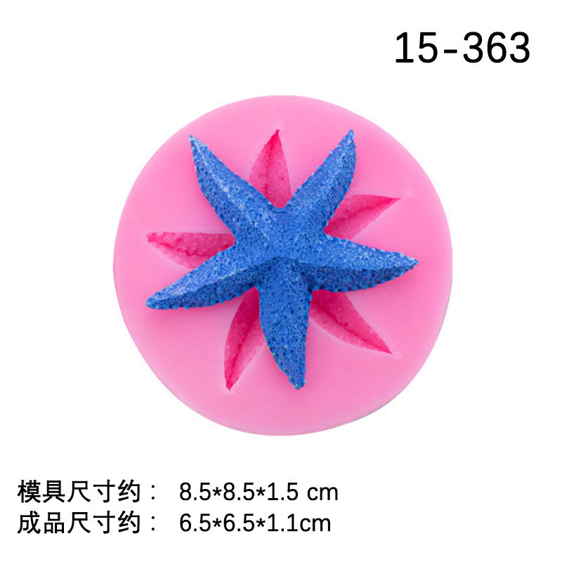 Una variedad de estrellas de mar tridimensional molde de silicona para hornear pastel de postre decoración Fondant chocolate ritmo seco molde