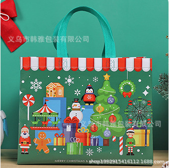 Transfronterizo Amazon spot recubierto de Navidad bolsa no tejida bolsa de compras bolsa de regalo fábrica de bolsos al por mayor