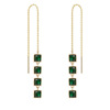 Elegant fashionable earrings emerald, silver needle, dress, accessory, with gem, light luxury style