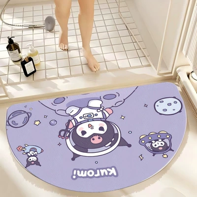 Avtomobil döşəmə paspasları — Door Mat Semi-Circle Carpet - purple-bottom-space-suit-kurome-semicircle-4060