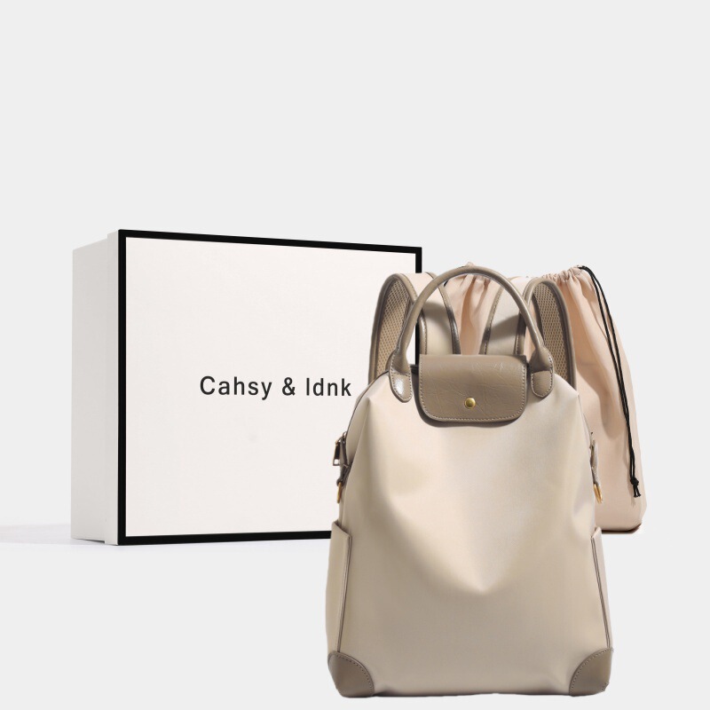 Cross-Border Foreign Trade High-End Genuine Leather Nylon Cloth Backpack Women's Commuting Business Trip Computer Bag Large Capacity Lightweight Backpack Cross-Border Foreign Trade High-End Genuine Leather Nylon Cloth Backpack Women's Commuting Business Trip Computer Bag Large Capacity Lightweight Backpack