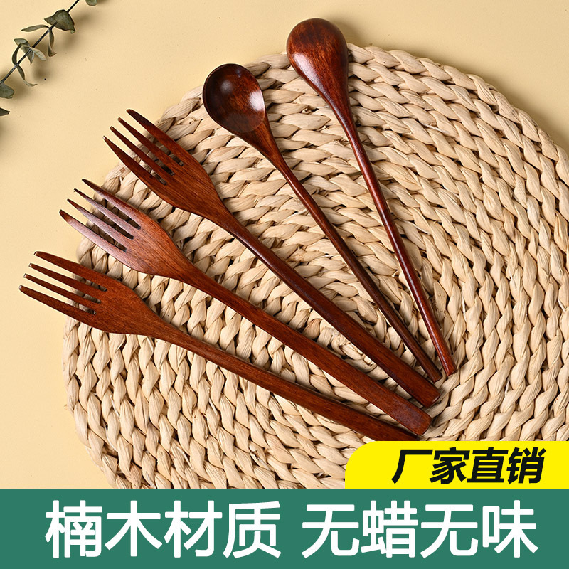 和風携帯セット家庭用実木スプーンフォーク木刀三点セットプレゼント木製食器卸売り|undefined
