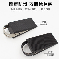 High-end stainless steel brushed door stop floor-mounted nail-free installation anti-slip rubber door stop anti-collision safety door stop