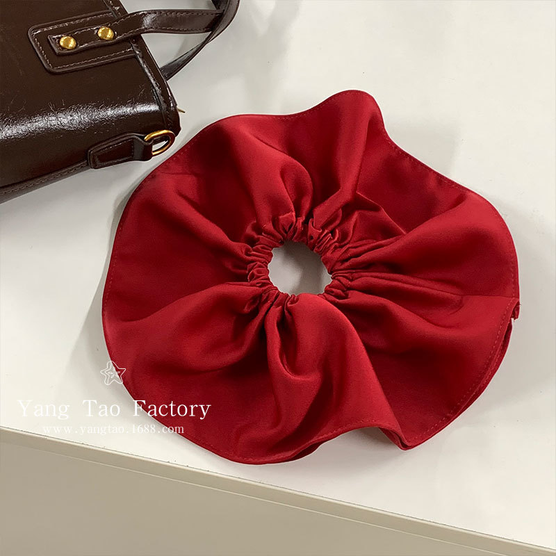 Gran belleza brillante, anillo de cabello blanco rojo super grande, cabello de cola de caballo bajo, adornos para el cabello de Didi