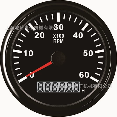 automobile instrument – pointer meter - black-frame-black-background-0-6000rpm