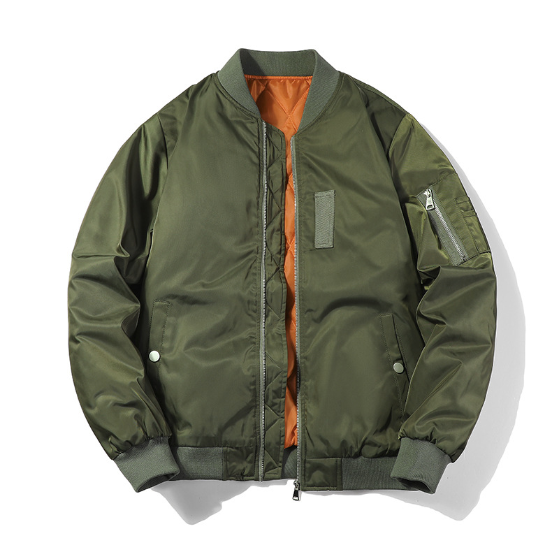 Autumn and Winter Korean Edition Sports Versatile Casual Stand Neck Jacket Thickened Pilot Coat Men's Loose Bomber_voghion.com