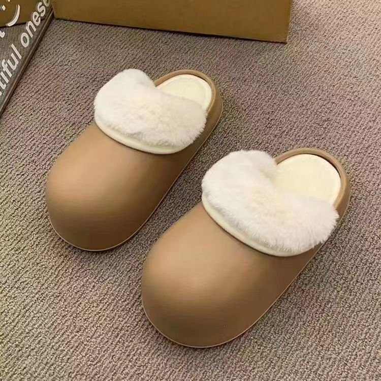 Nuevas zapatillas de fondo grueso de algodón de invierno, la Sra. INS lleva zapatillas de algodón impermeables desmontables y lavables fuera, PISA zapatillas de algodón con sensación de mierda.