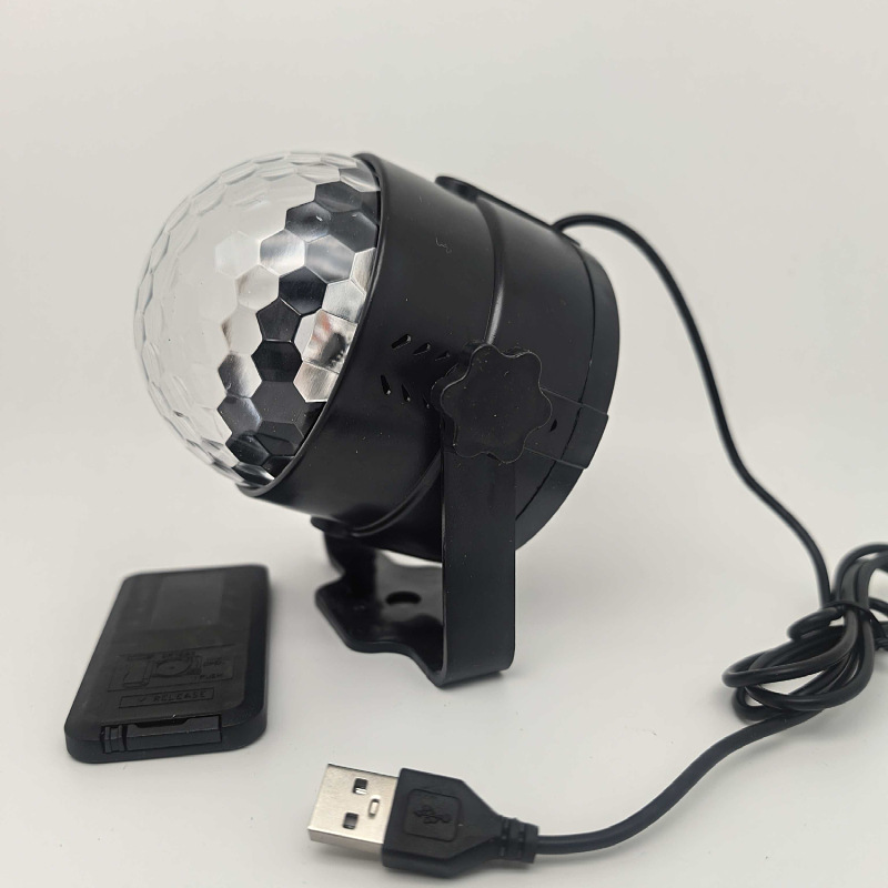 Bola mágica de cristal con control remoto y por voz, luz de escenario giratoria para KTV, bares y fiestas