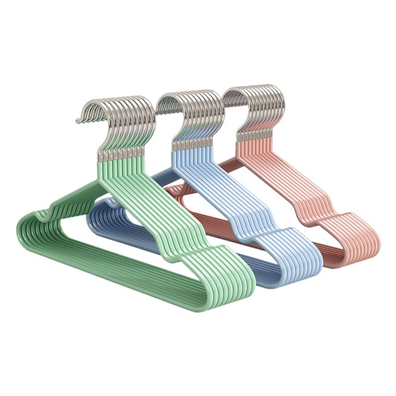 Nueva percha de ropa extra gruesa recubierta de plástico engrosada antideslizante Bolsa Percha sin costuras percha de ropa para adultos percha de ropa para niños percha antideslizante para el hogar