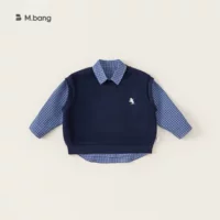 Bao Bao Children's 2025 Осенний набор рубашек для мальчиков Детский осенний топ жилет из двух частей QY84131A