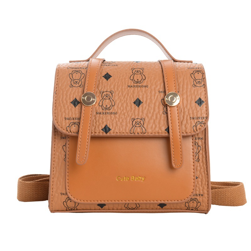 Mochila escolar de estilo universitario de moda, caricatura encantadora impresión de oso, mochila para niños y niñas, nueva bolsa infantil transfronteriza