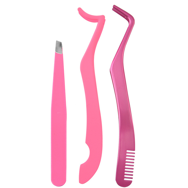 Injerto de pestañas postizas pinzas traje portátil clip de Peine clip de cejas clip de siete en forma de clip de pestañas postizas herramienta auxiliar