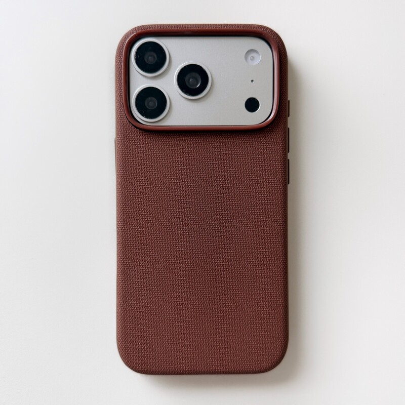 Tech Fabric Pattern Phone Case Suitable for Apple 17Promax Solid Color Protective Cover Iphone17Pro Business Phone