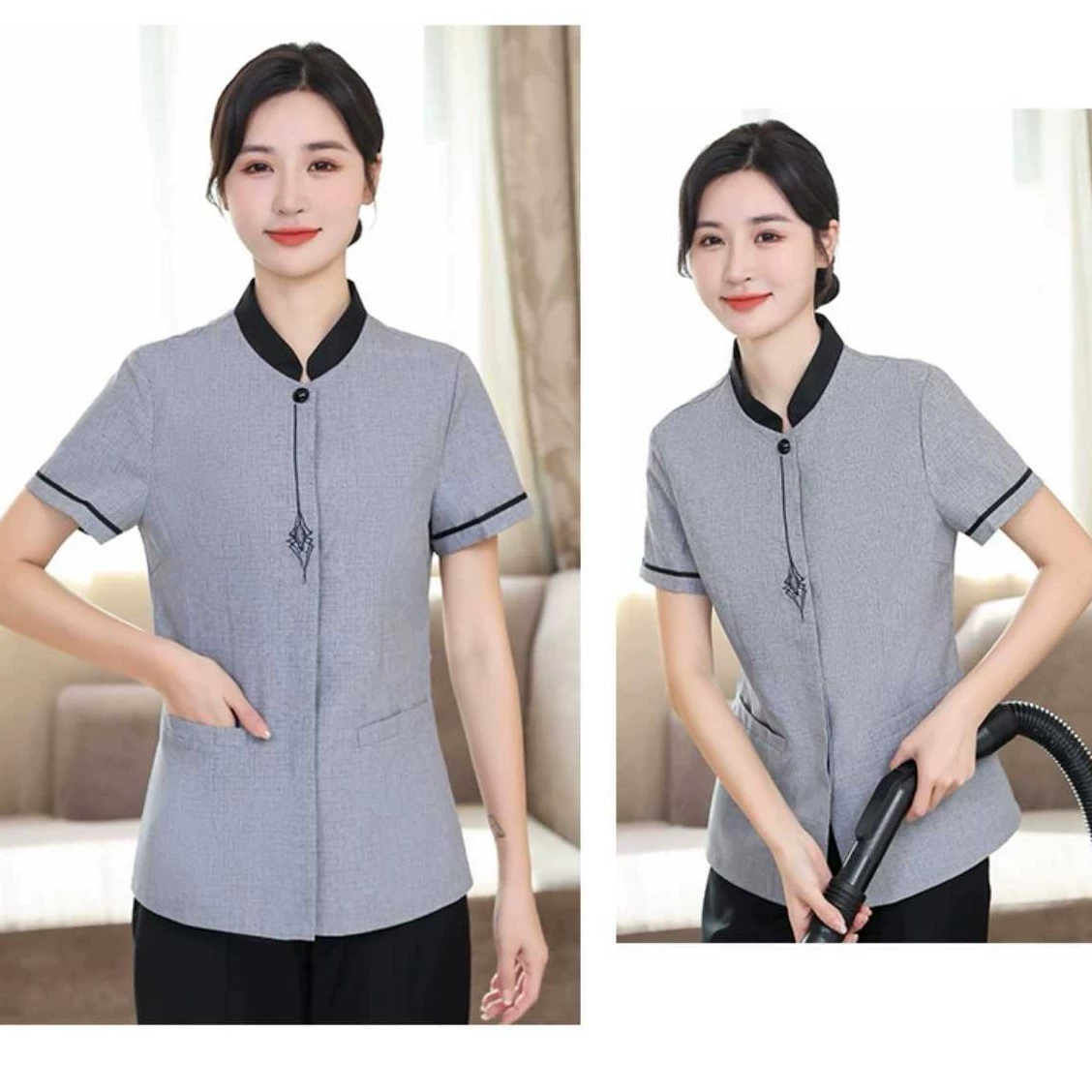Оптовая Чистящая одежда с длинными рукавами осенне-зимняя одежда воротник-стойка собственность санитария Чистящая одежда больших размеров Отель Гостиничный номер Рабочая одежда