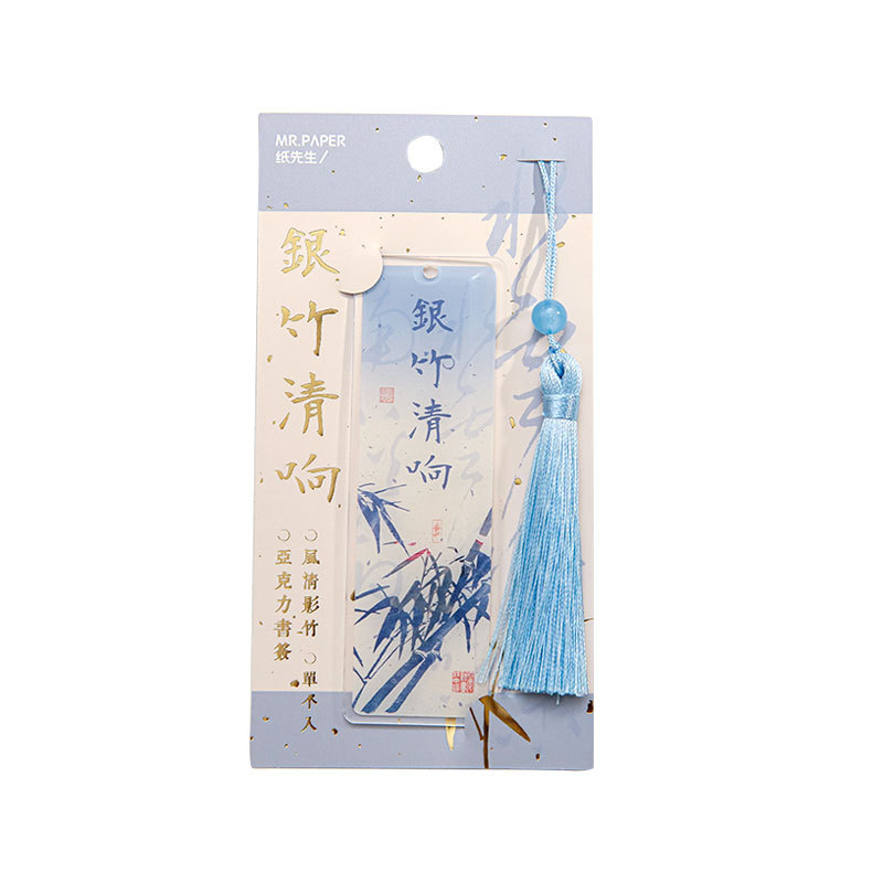 Papel Sr. Antiguo estilo acrílico marcadores de bambú estilo nacional caligrafía estudiantes de lectura acrílico marcadores de lectura