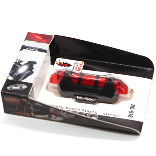 Bicycle taillight cross-border night riding equipment high-brightness 5LED smart red mountain bike USB charging warning taillight