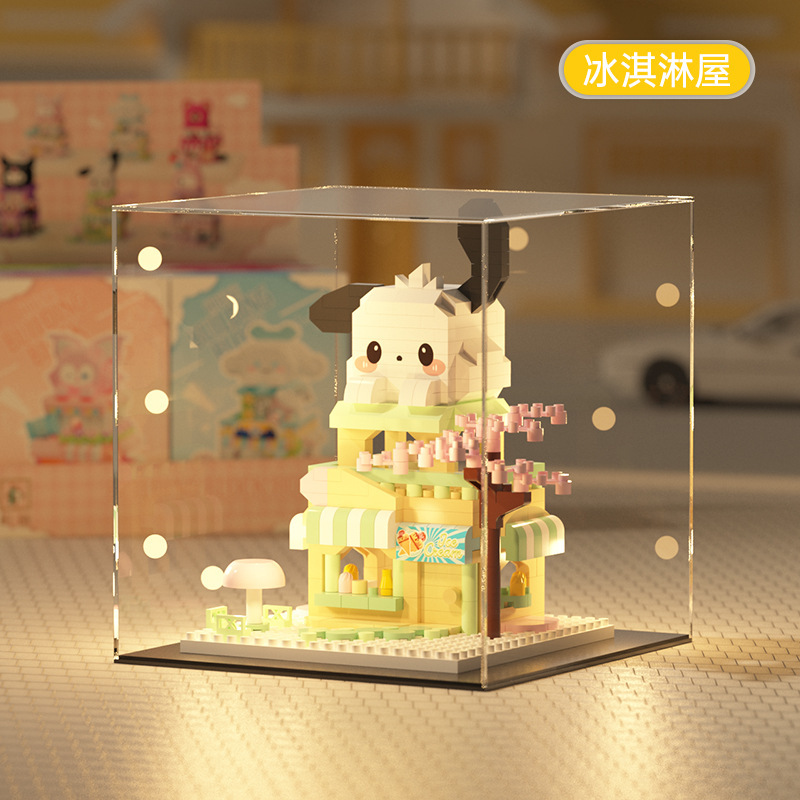 Compatible Le Strawberry Bear High Cartoon Doll Building Street View Blocks Jugues de puzzle para niños Decoraciones Regalos para chicas