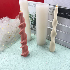 Spiral Long Candle Silicone Mold DIY Handmade Gypsum Aroma Stone Ornament Spiral Silicone Mold Food Grade