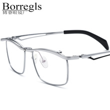 β钛眼镜框全框方形纯钛复古平光镜松岛轻质钛眼镜架配近视IP电镀