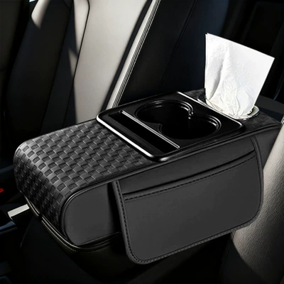 Tissue Box, Car Interior Leather | Armrest box pad - embossed-black