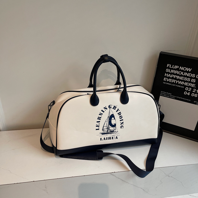 Bolsa de béisbol portátil americana retro bolsa de moda impresa bolsa de equipaje de color extranjero sensación cotidiana de hombro concha bolsa de viaje image 8