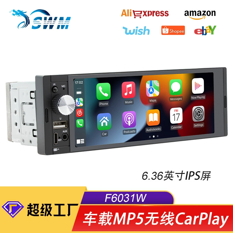 6,36-дюймовый беспроводной Carplay автомобиль с большим экраном с задним ходом