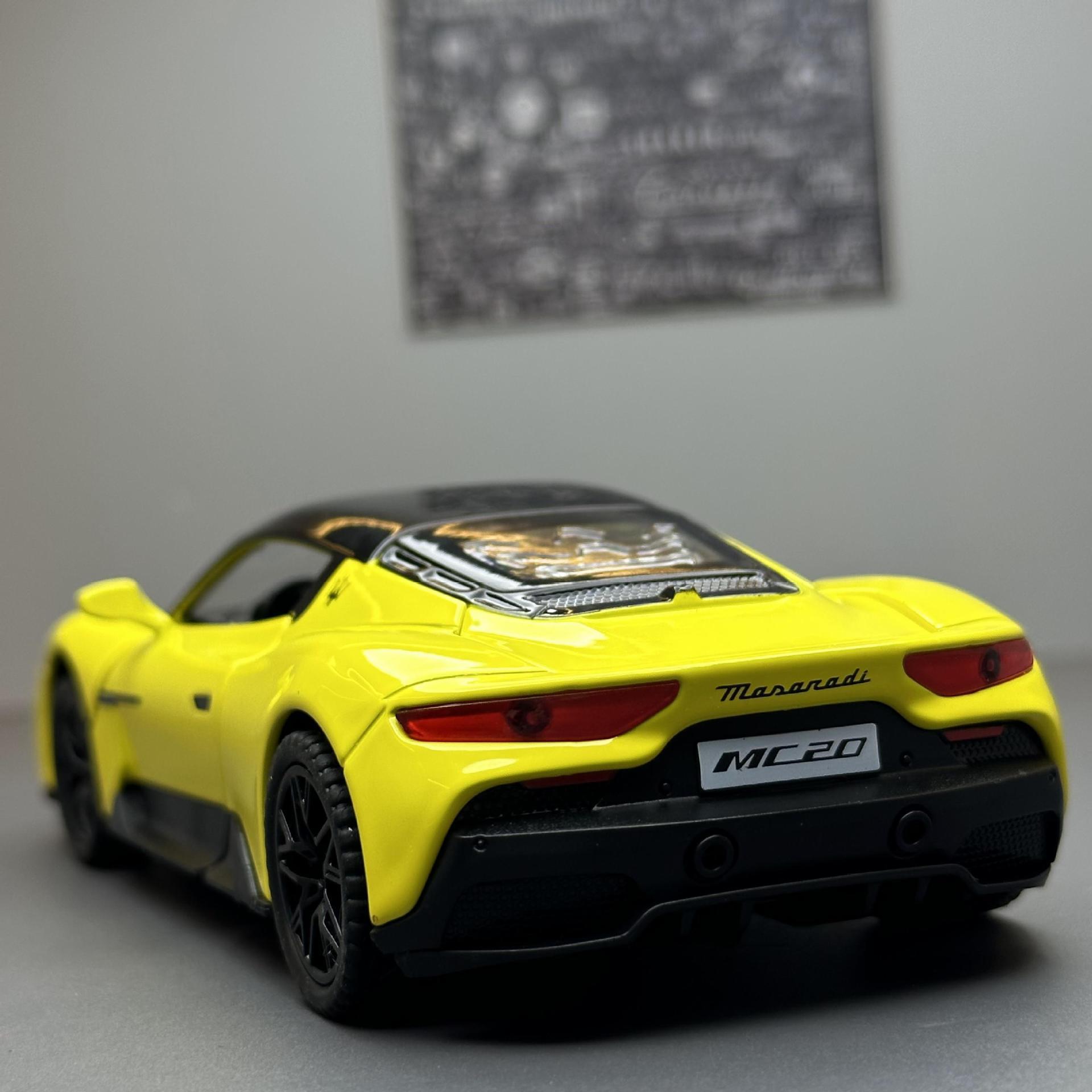 (A granel) Jiaye modelo de coche de aleación 1:32 Martha MC20 coche deportivo coche de juguete modelo de música con sonido y luz Tire hacia atrás