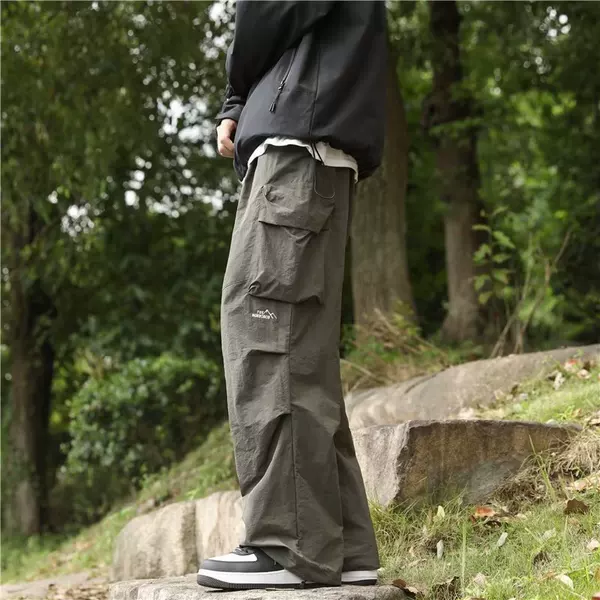 Men's Autumn American-Style Functional Parachute Pants Loose Jogger Casual Outdoor Hiking Pants