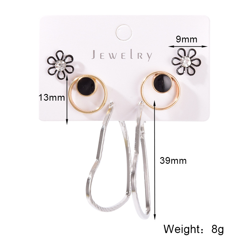 Fashion Star Heart Shape Flower Alloy Pearl Plating Inlay Artificial Gemstones Womenu0027S Hoop Earr